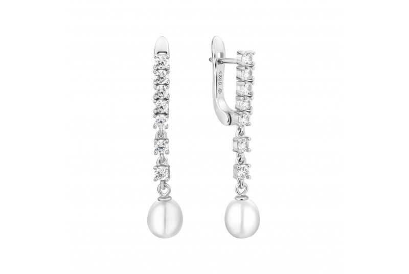 Серьги SK25477EL Белый жемчуг